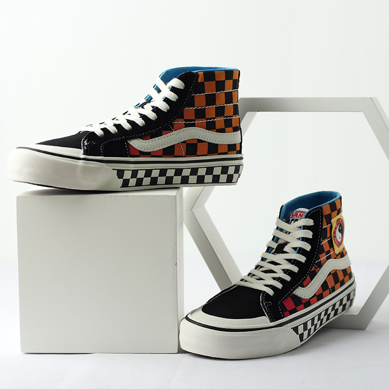 vans sk8-hi sf渐变棋盘格八卦图案男女休闲帆布板鞋vn0a3mv1a5g