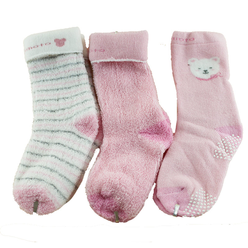 小米米婴儿袜子秋冬加厚毛绒毛巾保暖长筒袜宝宝儿童袜0-6月2-3岁