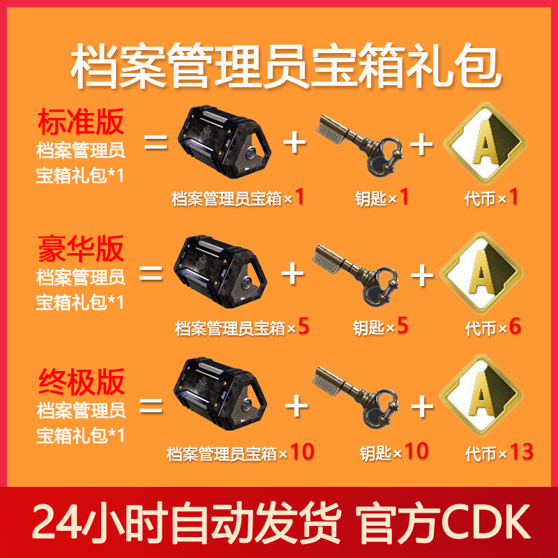 PUBG档案管理员宝箱礼包绝地求生宝箱吃鸡钥匙工匠代币CDK兑换码