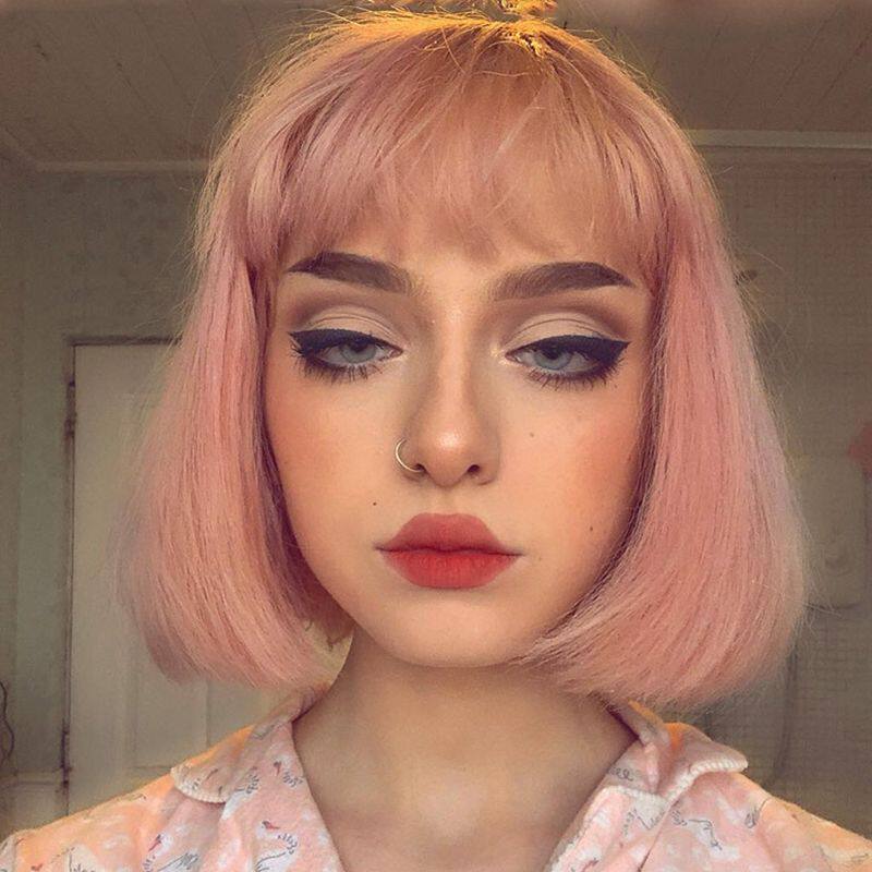 假发头套女 短发 气质 bobo头_欧美哥特风假发女短发气质修脸减龄短