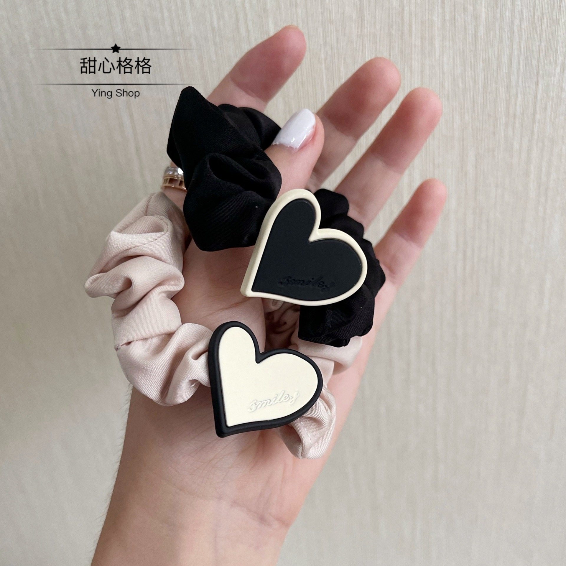 韩国东大门气质大肠圈发圈女ins爱心头绳扎头发皮筋简约优雅发饰