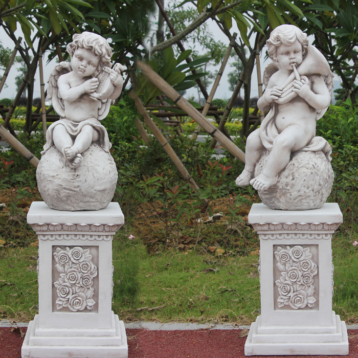 欧式户外天使花园人物雕塑婚庆道具田园落地创意简约摆件复古