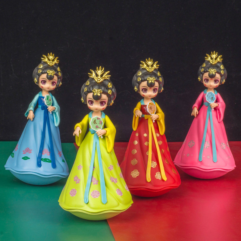 西安网红大唐不倒翁小姐姐卡通创意家居摆件人偶陕西旅游小纪念品