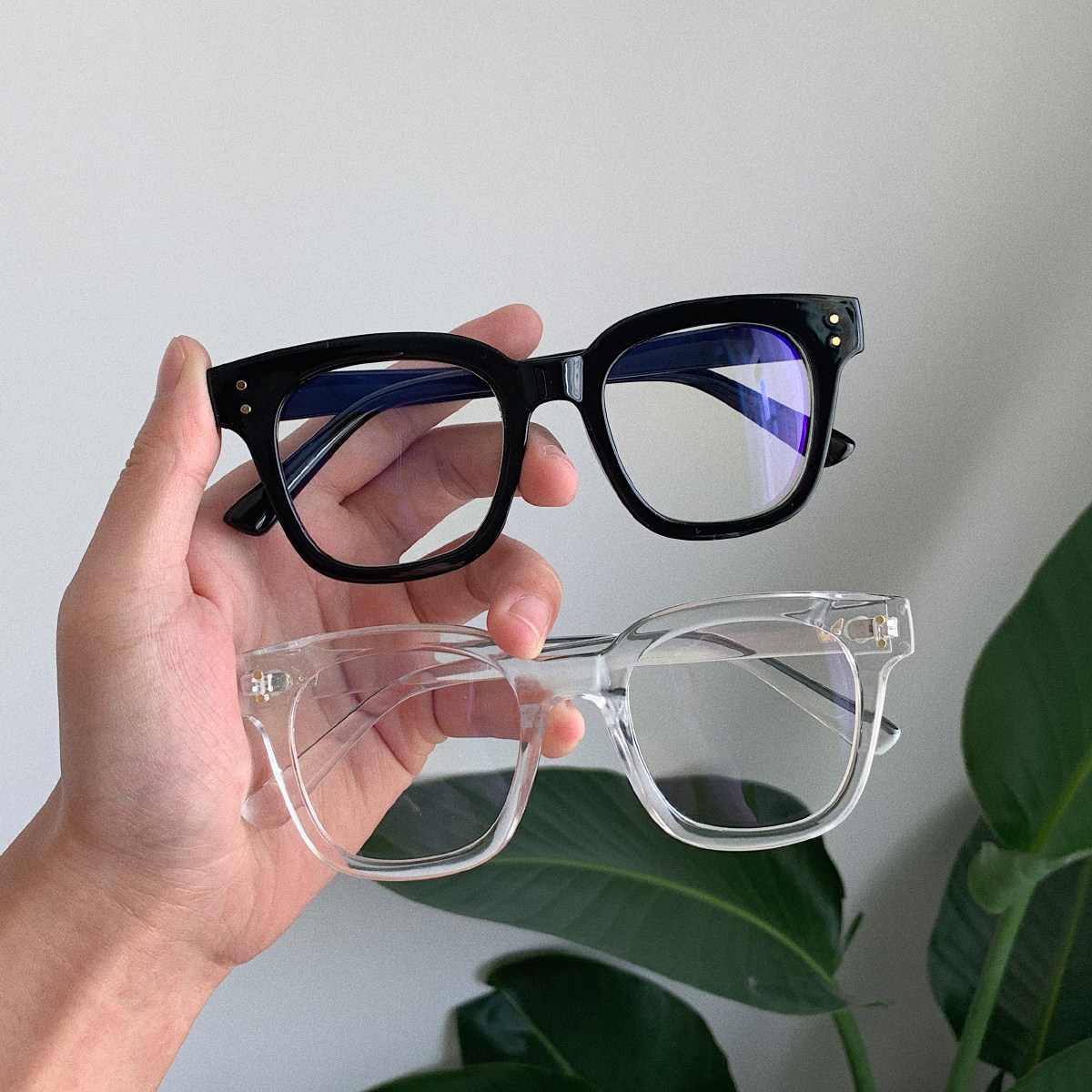 韩版复古黑色粗框眼镜女原宿方形圆脸素颜平光近视眼镜框女网红潮