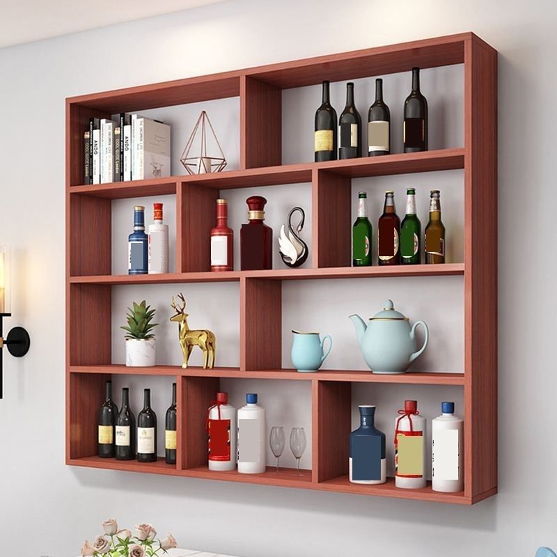餐馆墙壁吧台红酒架墙上定制酒柜