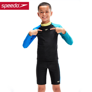 2023新款Speedo速比涛儿童长袖分体青少年泳衣男女童 夏季防晒