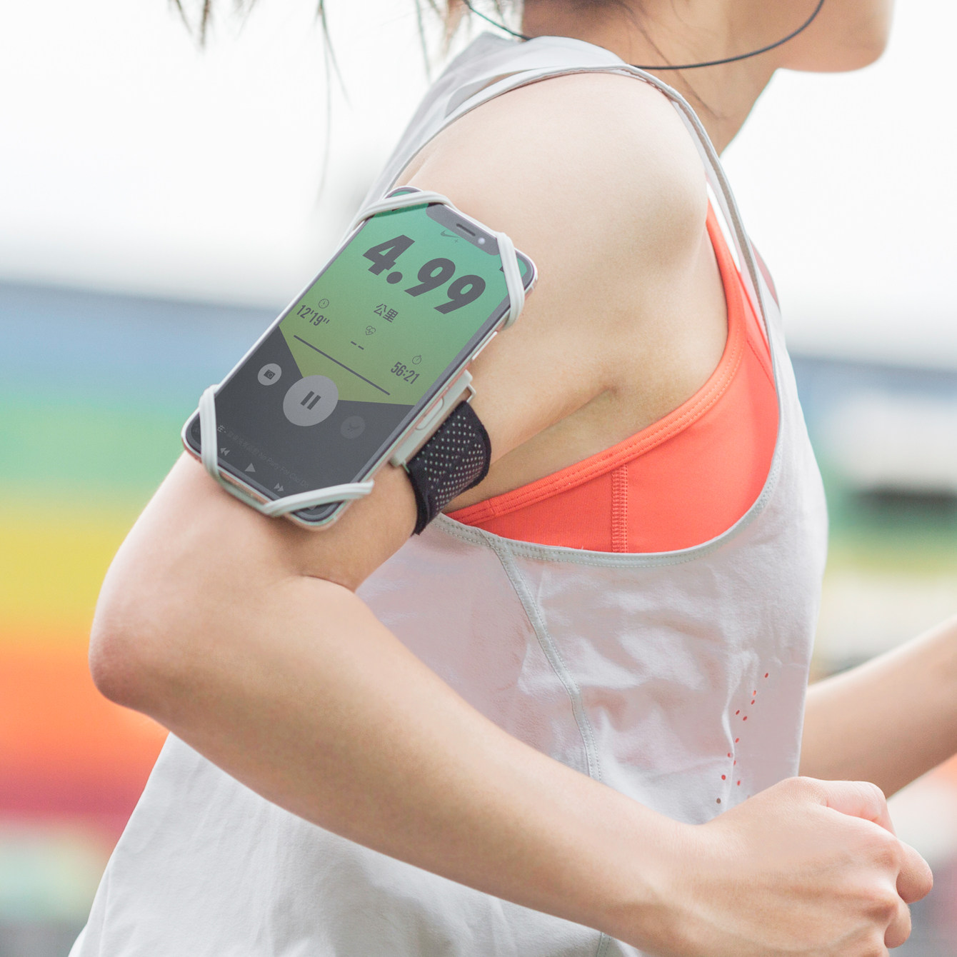 bone运动臂套手机通用款保护壳可调节式手臂绑带华为苹果vivooppo