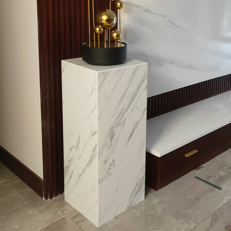 人造爵士白大理石雕塑摆件底座展台售楼处酒店艺术品装饰台基座