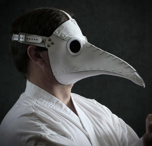 美国代购 doctor ◇手作白色皮革鹰嘴医生cosplay聚会装饰面具