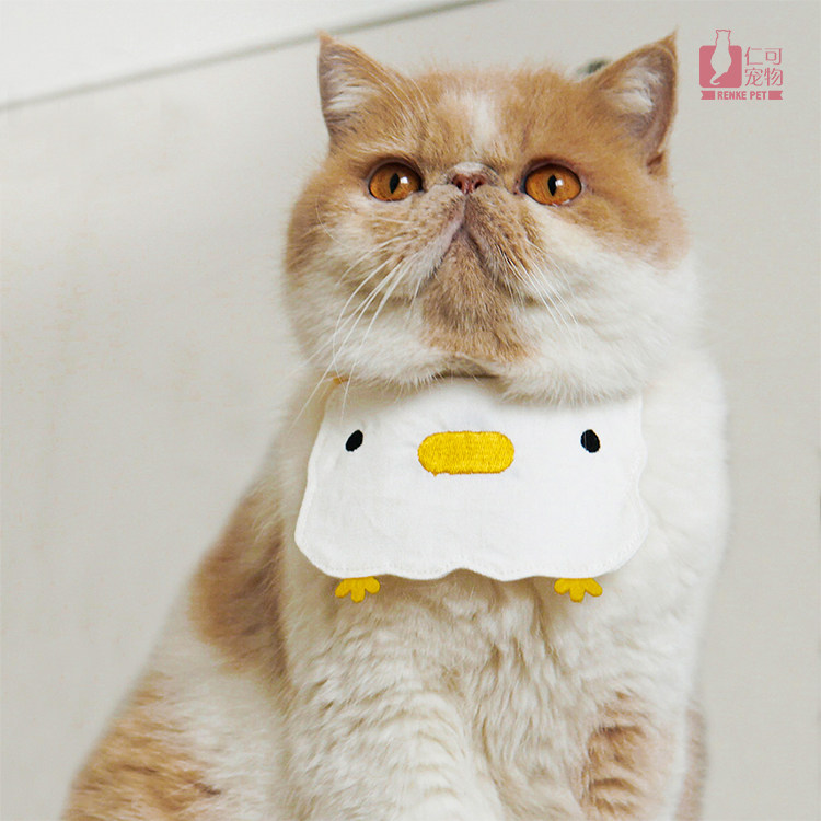 仁可 purroom小叽宠物围嘴猫咪围兜小型犬帆布围巾猫用可爱口水巾