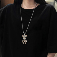 钛钢小熊毛衣链2022年新款潮长款项链男女小众设计感夏季ins嘻哈
