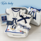 夏季海军风满月新生婴儿礼盒衣服百天男女宝宝周岁礼物纯棉用品