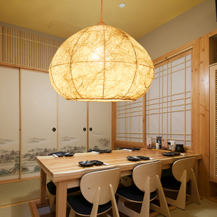 日式餐厅饭店农家乐民宿布艺吊灯