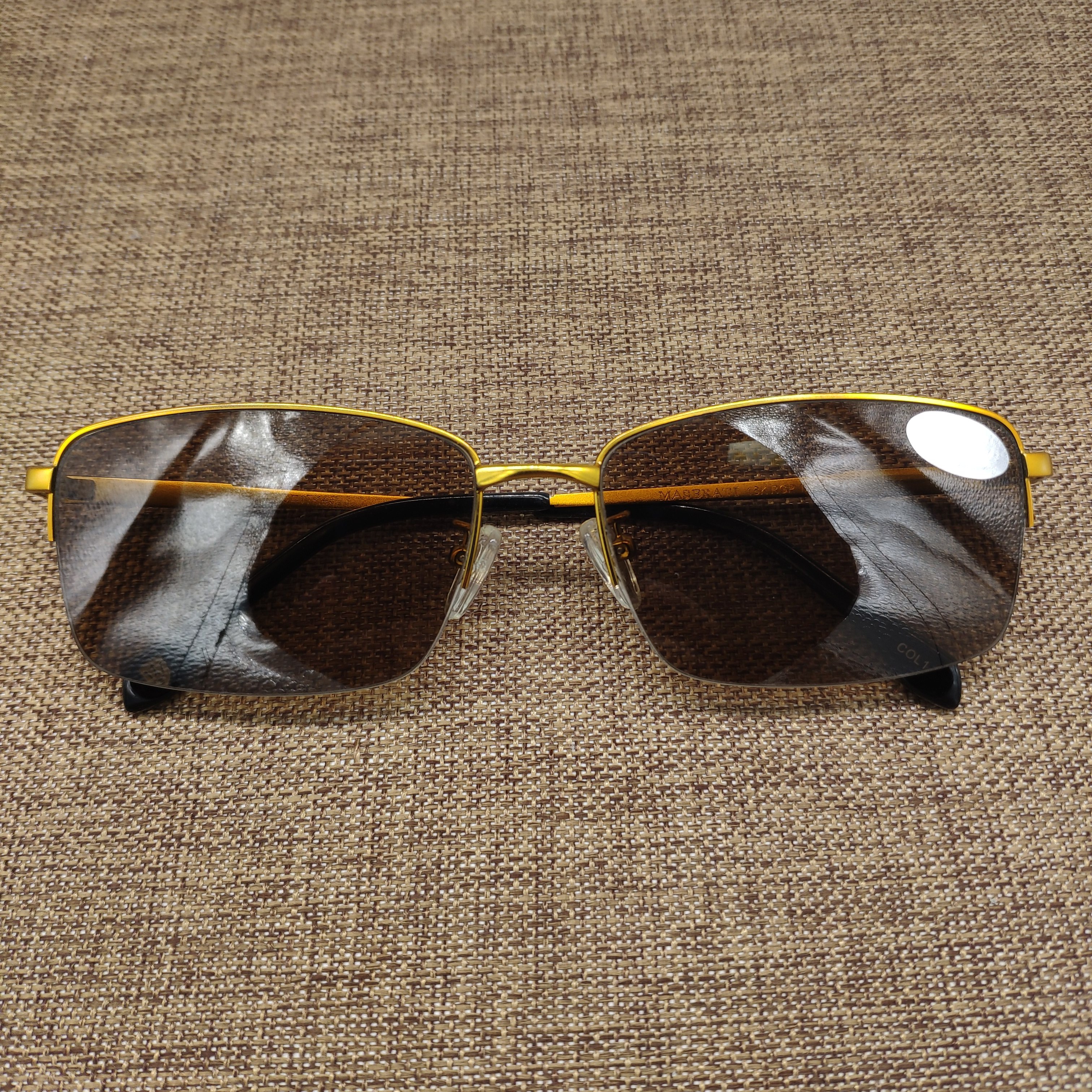 东海纯天然水晶石头眼镜男茶色眼镜框白茶水晶半框太阳镜近视老花