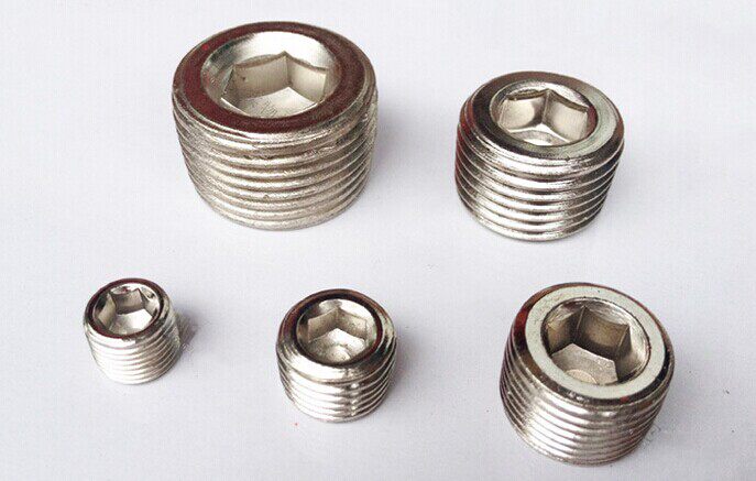 现货气动接头铁镀镍内六角堵头1分2分3分4分塞头螺丝气缸电磁阀_不