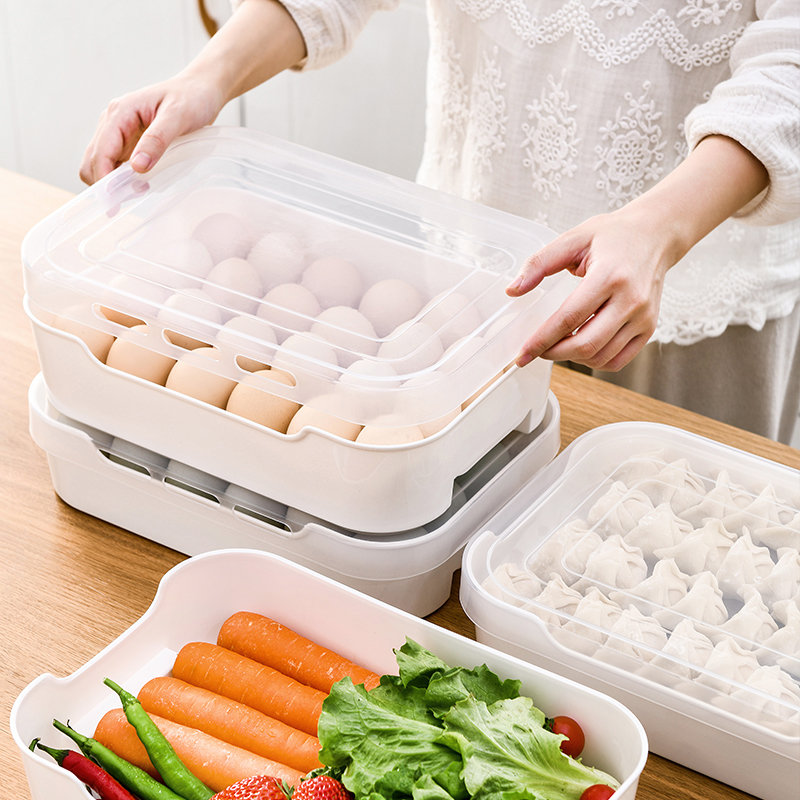 鸡蛋保鲜收纳盒饺子盒冰箱饺子速冻保鲜盒食品保鲜储物盒