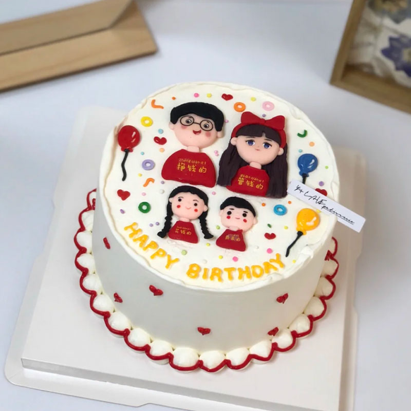 shirly 烘焙屋的优惠券大全—中秋蛋糕装饰团圆一家四口软陶插件摆件