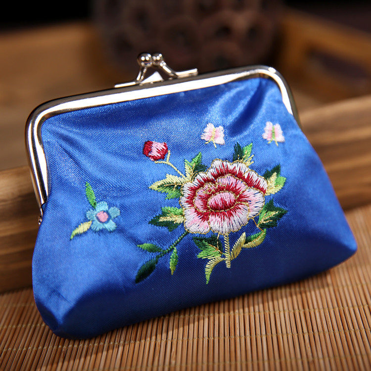 中国风刺绣云锦零钱包女士小钱包荷包民族特色手工艺送老外小礼品