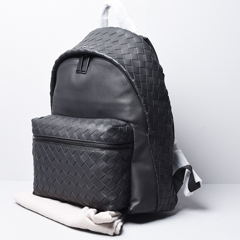 jiabv男士双肩包真皮背包男大容量超大手工编织男包商务个性新款