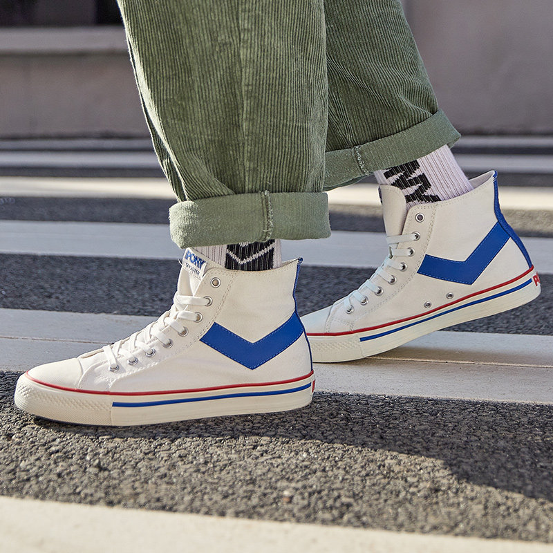 pony波尼经典款复古高帮帆布鞋休闲男女情侣款耐磨运动鞋12m1sh31