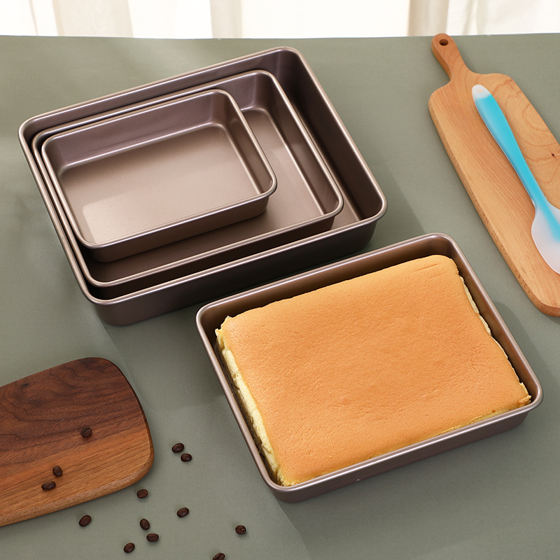 加厚长方形烤盘烤箱家用不沾烘焙牛轧糖古早蛋糕卷面包饼干模具