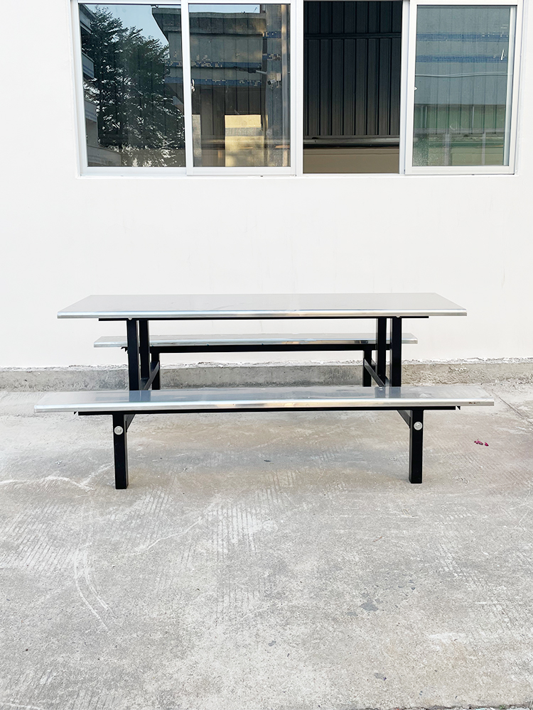 学校不锈钢食堂餐桌椅组合工厂饭堂快餐连体餐饮桌子岩板餐桌商用