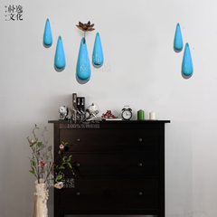 朴逸原创新品陶瓷水滴挂件创意墙壁花插壁装