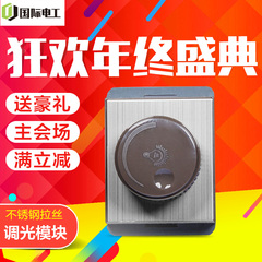 国际 电工 开关插座面板 118不锈钢拉丝系列 调光开关模块