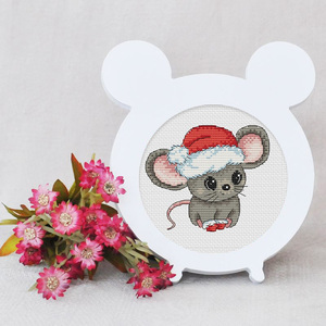 凉风dmc十字绣新款儿童房简单手工小朋友dw3241新年小老鼠印花