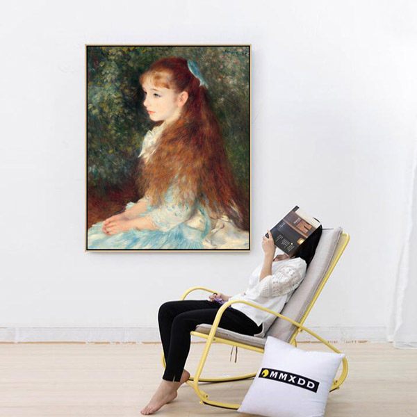 renoir 雷诺阿 印象派装饰画 欧式古典风景人物少女油画 少女伊莲