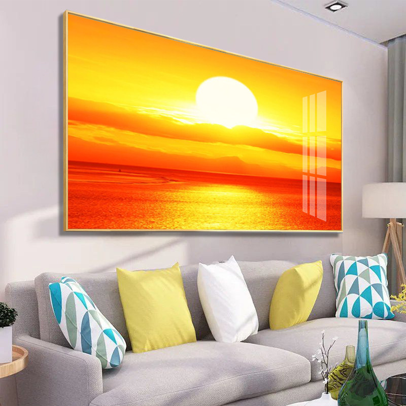 旭日东升装饰画客厅挂画卧室餐厅壁画红太阳玄关过道墙画鸿运当头