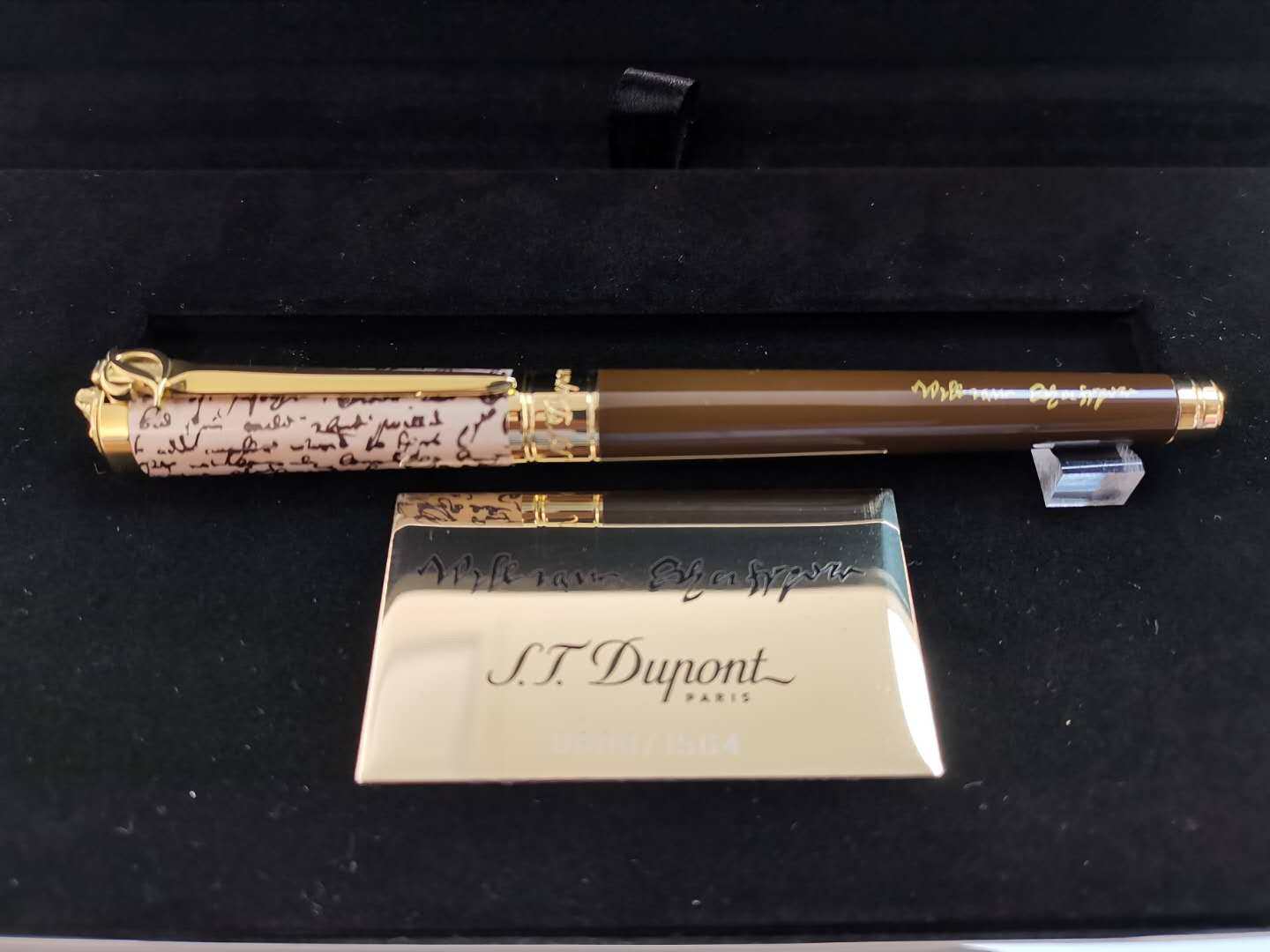 法国st dupont 都彭 shakespeare 莎士比亚限量金属14k 金尖钢笔