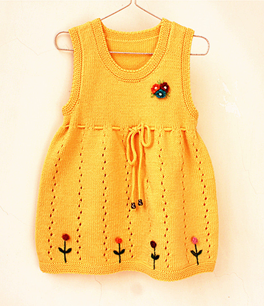 纯手工编织女童毛线裙儿童背心裙手打编织宝宝毛线裙生日礼品