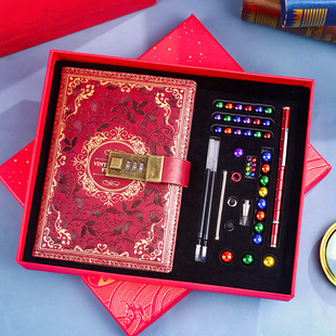 密码锁笔记本多功能百变黑科技网红磁铁磁力笔铅笔套装国庆节礼物