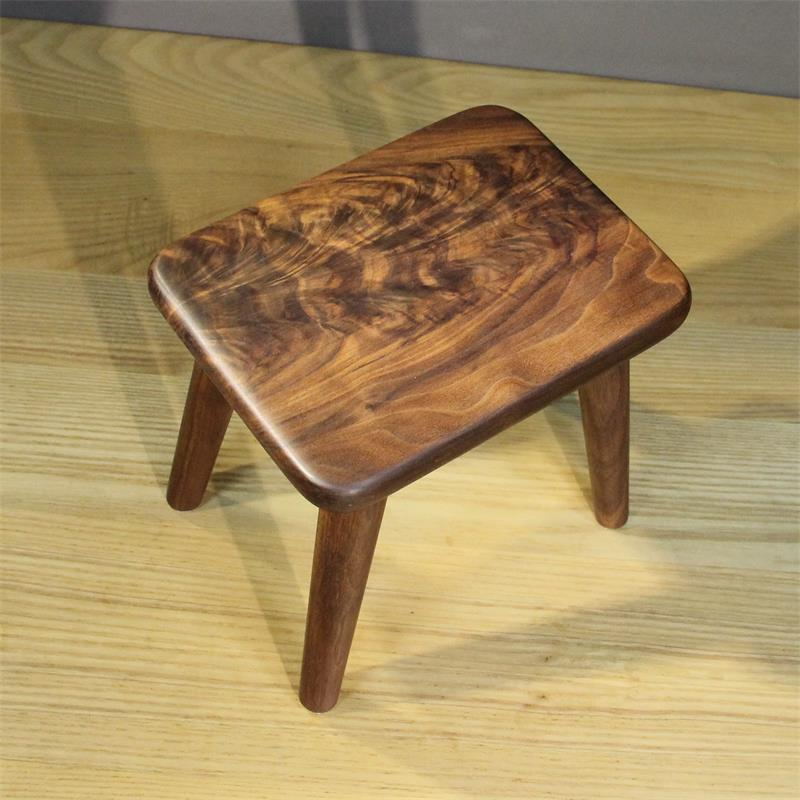黑胡桃木小板凳一物一拍客厅茶几榫卯实木矮凳简约时尚换鞋凳北欧