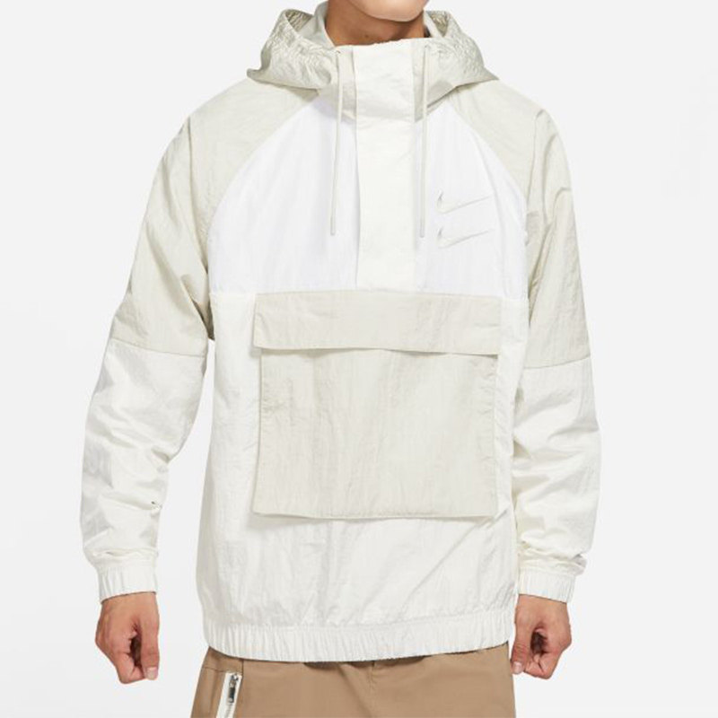 nike耐克 swoosh男子刺绣复古半拉链运动休闲夹克外套 dj0477-072