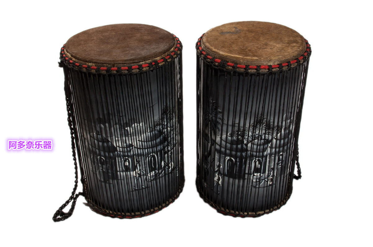 进口 西非加纳制造 dundun 墩墩鼓 套鼓2个 低音鼓 敦敦鼓 非洲鼓