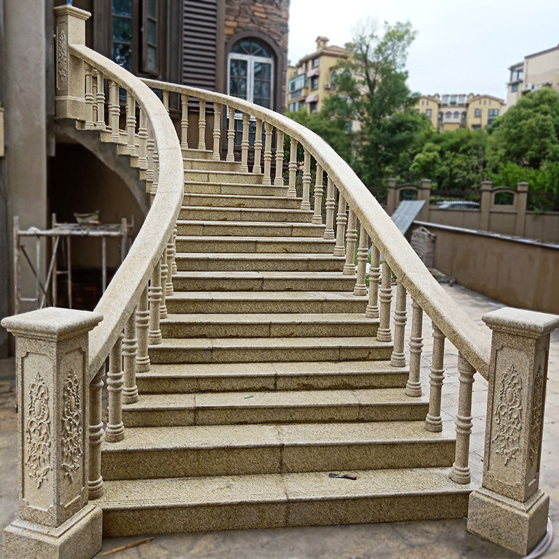 石材栏杆石头柱子圆柱大理石楼梯扶手花岗岩护栏围栏阳台户外别墅已售