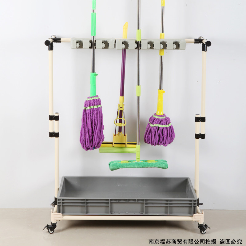 落地式不锈钢可移动拖把挂架放扫把墩布置物架子收纳整理清洁工具