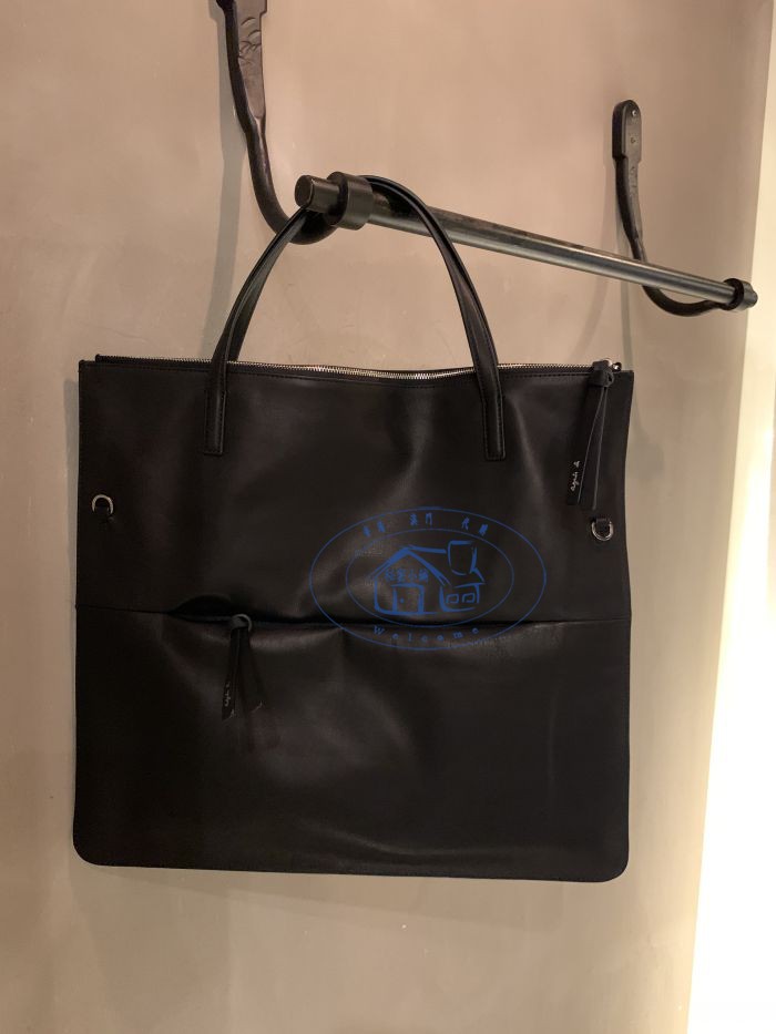 香港专柜代购agnes b.麂皮绒拼接真皮女款手提斜跨单肩包 20秋冬