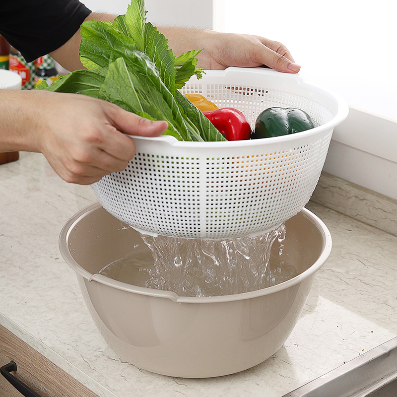 双层塑料洗菜盆沥水篮洗菜篮厨房收纳