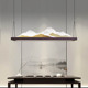 新中式茶室吊灯中国风禅意山水现代茶台餐厅书房创意吧台长条形灯