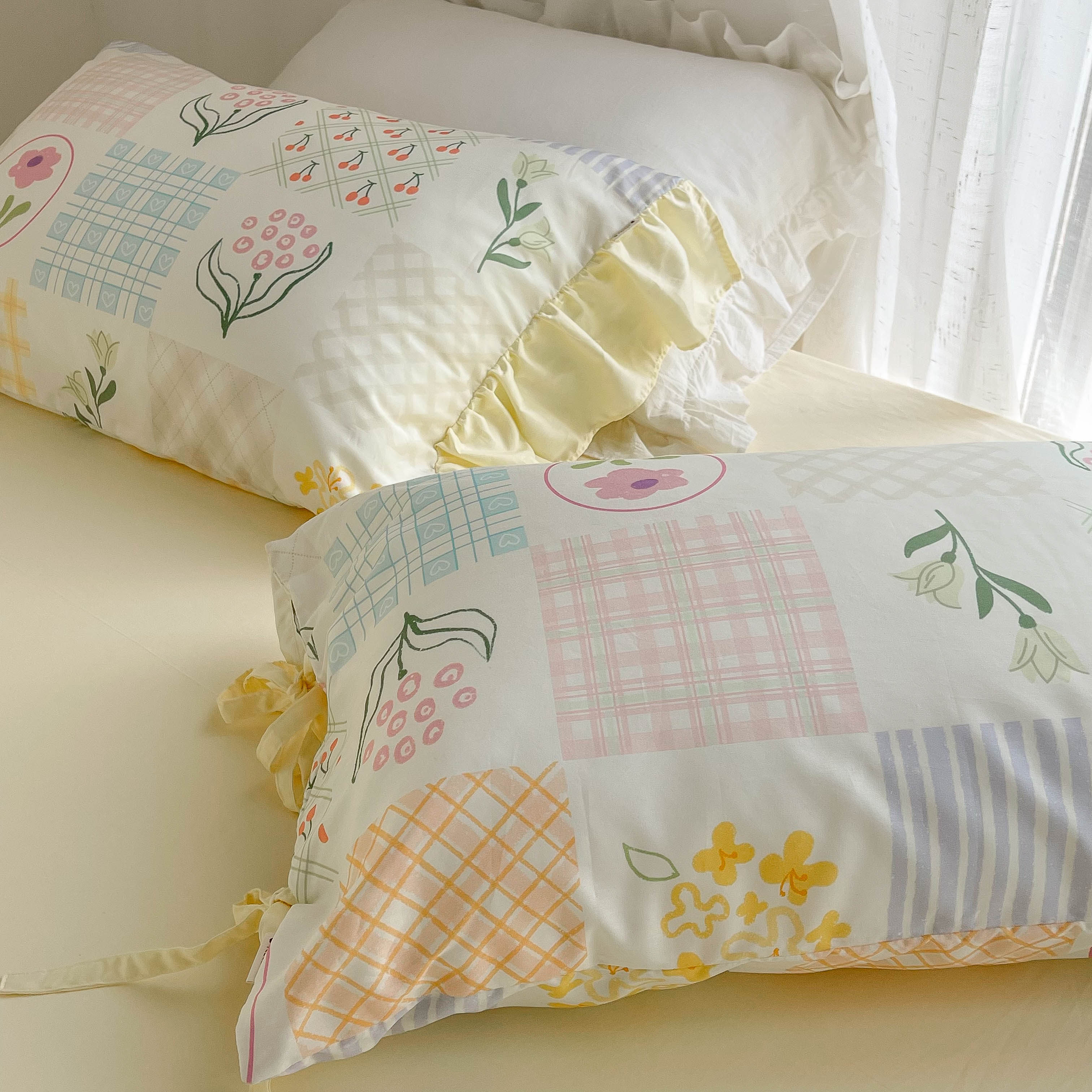 戴妮的四季 原创英伦复古拼布60支长绒棉全棉枕套枕头枕芯罩定制