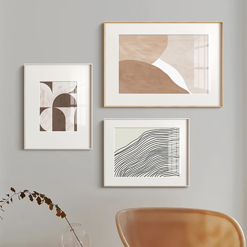 北欧简约莫兰迪抽象极简几何背景墙面客厅卧室装饰画艺术画芯定制