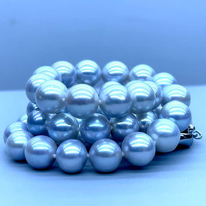 点醉 天然淡水珍珠项链无核 奶奶灰银灰蓝正圆高亮泽高品质送妈妈