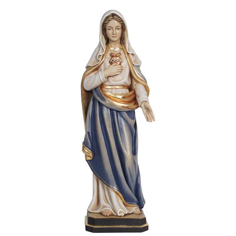 露德圣母玛利亚新款手工木雕态像意卡米诺天主教圣物基督徒饰品