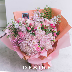 【desire】北京同城鲜花速粉色玫瑰绣球瑰特大花束