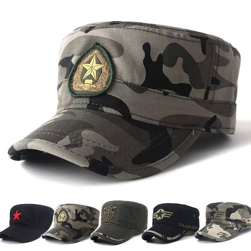 军人迷彩帽子男士军训作训帽战狼秋冬季军版鸭舌帽冬天平顶帽潮