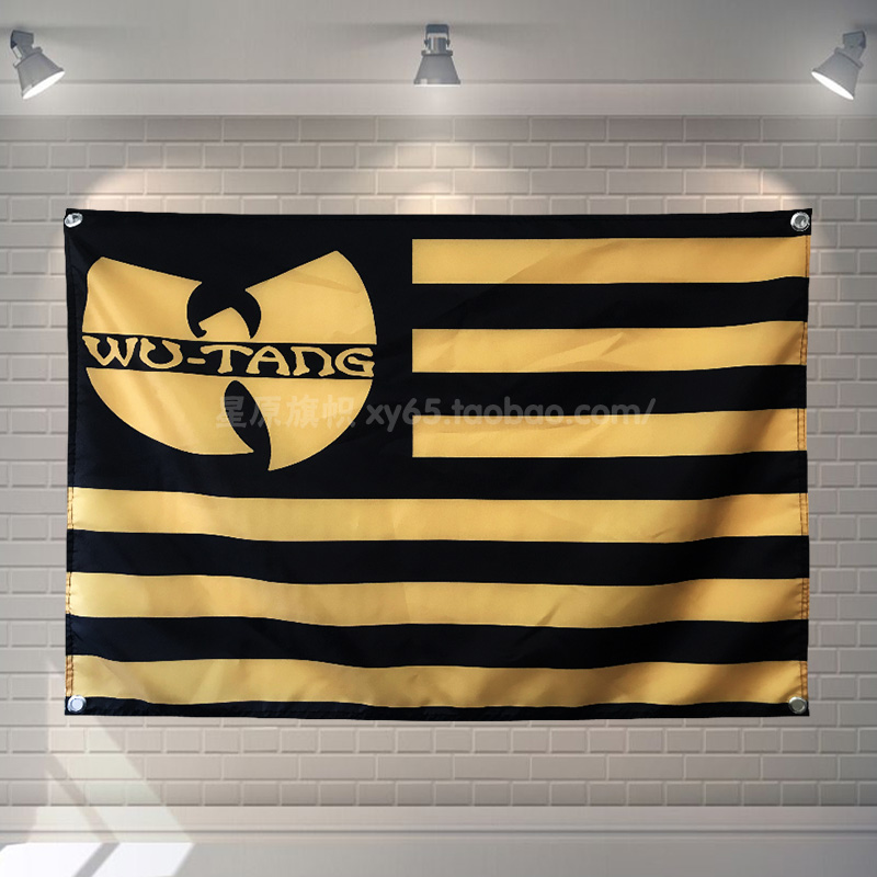 嘻哈饶舌武当派wutangclan团体酒吧装饰挂旗挂布房间宿舍墙装饰