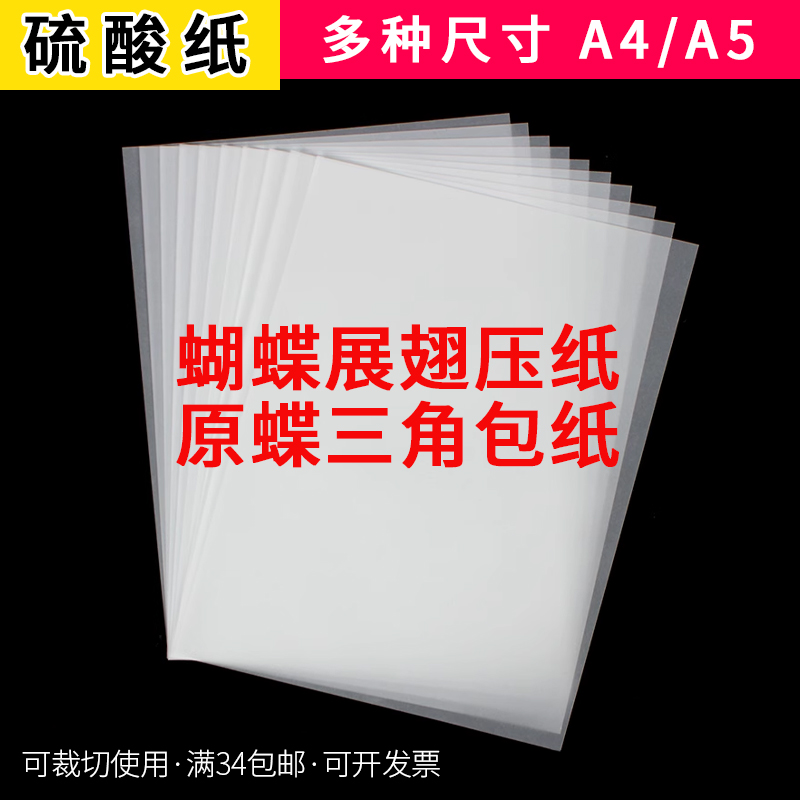 硫酸纸半透明蝴蝶展翅整姿定型自然风干昆虫标本制作工具压条材料